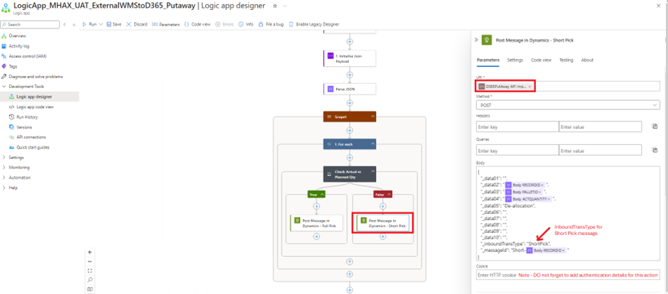 image-109 MH512 - Integrating External WMS with D365FO MHAX: Completing Putaway Transactions via Logic App HTTP Trigger