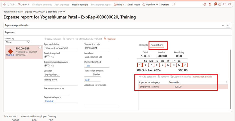 image-249 EM504 - Optimizing Training and Development Expenses using Expense Management in Dynamics 365 Project Operation