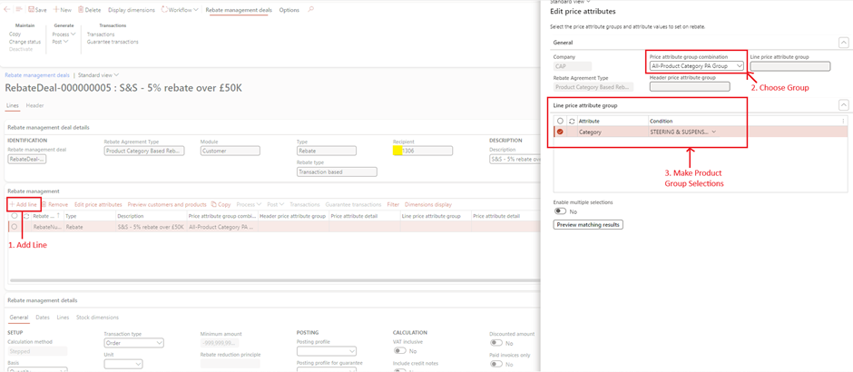 image-319 RM506 - Driving Sales with Transaction-Based Rebates: Tax Invoice Deductions for Steering and Suspension Products in D365 SCM