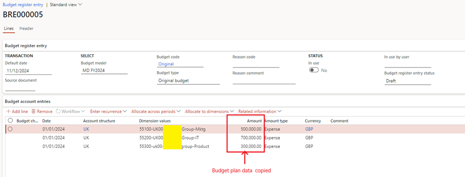 image-428 BG505 - Top-Down Budgeting in Dynamics 365 Finance: Real-World Scenarios from Planning to Control (Part-4: Budget Register Entry)