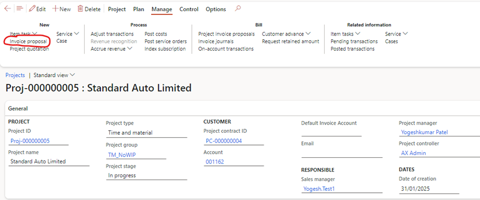 image-597 PM507 - How to Manage Time and Material (NO WIP) Projects in D365 Finance Project Management and Accounting