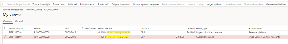 image-600 PM507 - How to Manage Time and Material (NO WIP) Projects in D365 Finance Project Management and Accounting