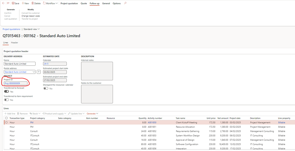 image-660 PM509 - Fixed Price Projects: Percentage Completed in Dynamics 365 Finance Project Management and Accounting