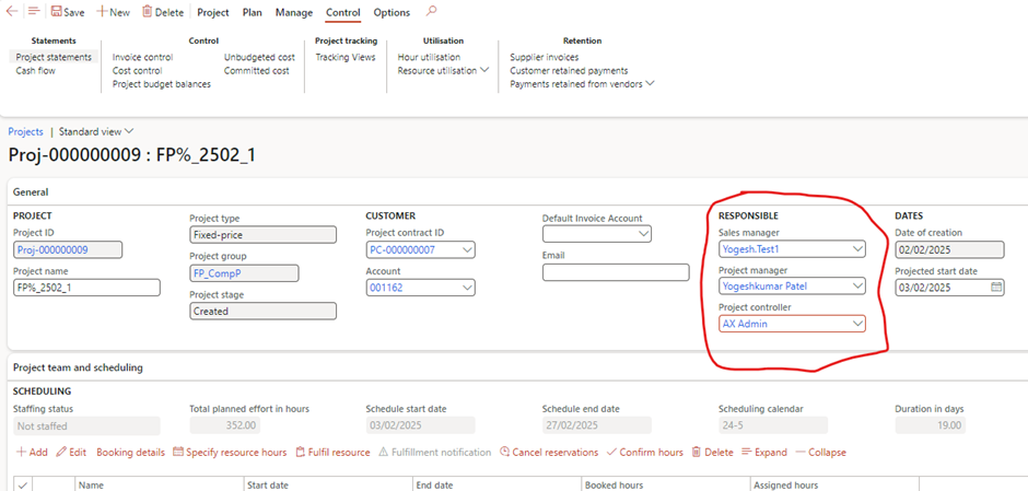 image-661 PM509 - Fixed Price Projects: Percentage Completed in Dynamics 365 Finance Project Management and Accounting