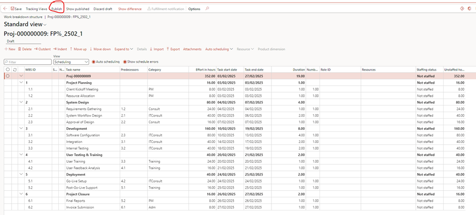 image-662 PM509 - Fixed Price Projects: Percentage Completed in Dynamics 365 Finance Project Management and Accounting