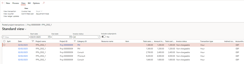 image-678 PM509 - Fixed Price Projects: Percentage Completed in Dynamics 365 Finance Project Management and Accounting