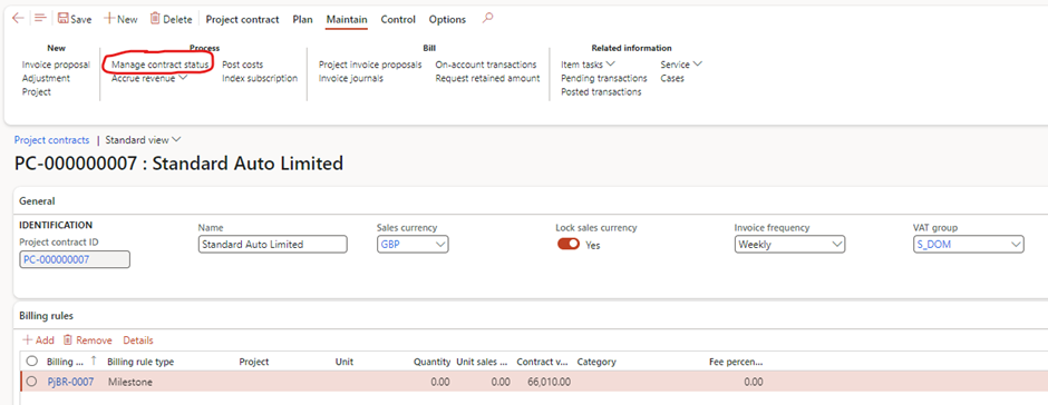 image-682 PM509 - Fixed Price Projects: Percentage Completed in Dynamics 365 Finance Project Management and Accounting