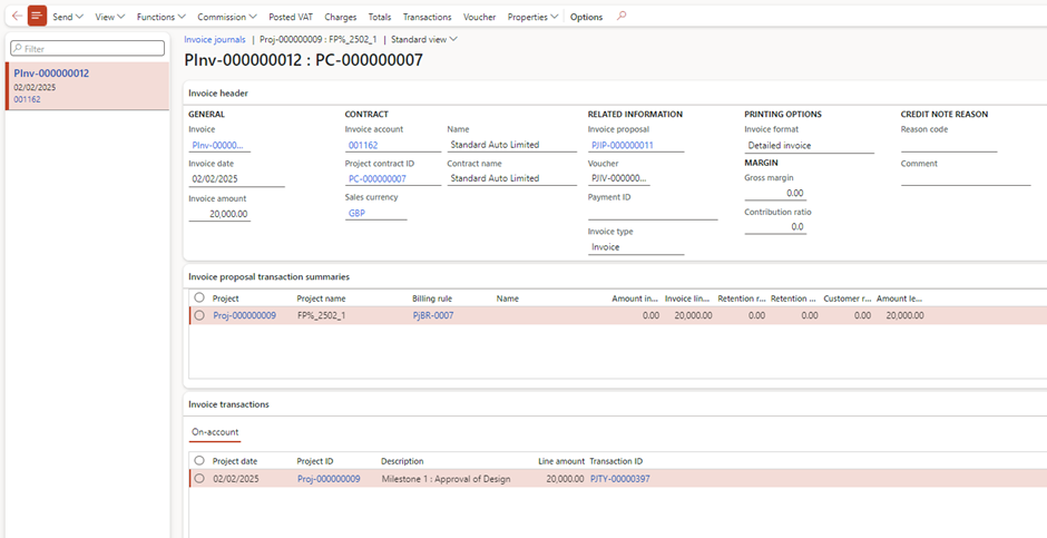 image-686 PM509 - Fixed Price Projects: Percentage Completed in Dynamics 365 Finance Project Management and Accounting