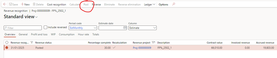 image-691 PM509 - Fixed Price Projects: Percentage Completed in Dynamics 365 Finance Project Management and Accounting