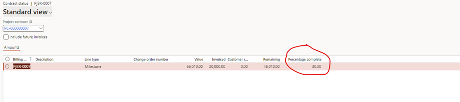 image-692 PM509 - Fixed Price Projects: Percentage Completed in Dynamics 365 Finance Project Management and Accounting