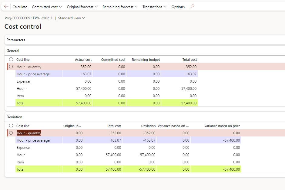 image-696 PM509 - Fixed Price Projects: Percentage Completed in Dynamics 365 Finance Project Management and Accounting