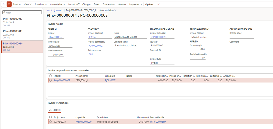 image-698 PM509 - Fixed Price Projects: Percentage Completed in Dynamics 365 Finance Project Management and Accounting