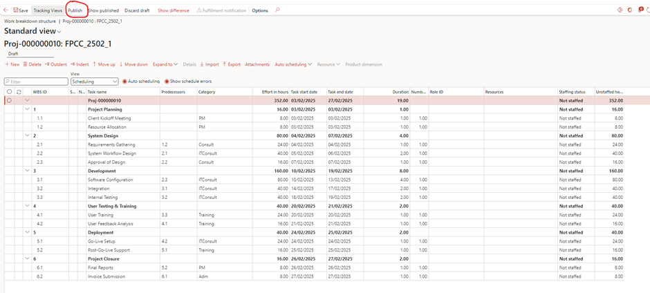 image-706 PM510 - Fixed Price Projects: Completed Contract Revenue Recognition in Dynamics 365 Finance