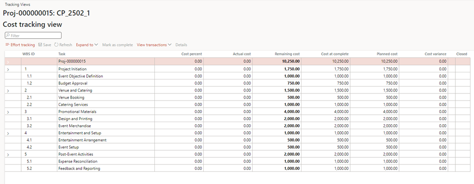 image-790 PM512 - Cost Projects: Organizing a Corporate Event as a Cost Project in D365 Finance