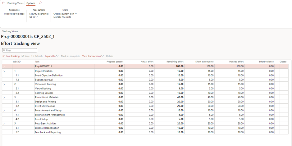 image-791 PM512 - Cost Projects: Organizing a Corporate Event as a Cost Project in D365 Finance