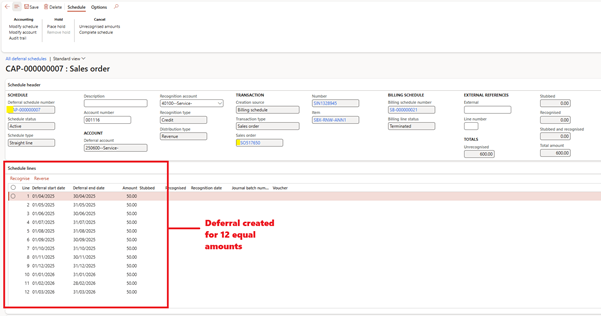 image-102 SB515 β Deferral Schedule Generation and Journal Entry Posting in D365 Subscription Billing