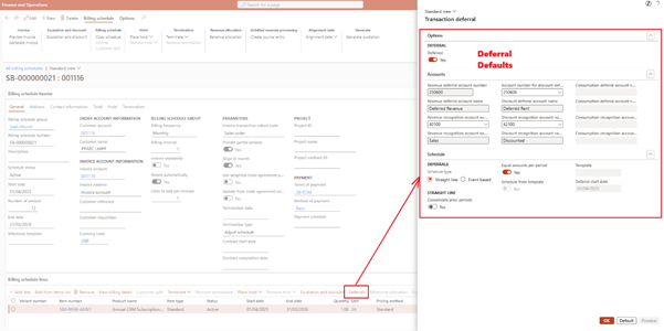 image-103 SB515 β Deferral Schedule Generation and Journal Entry Posting in D365 Subscription Billing