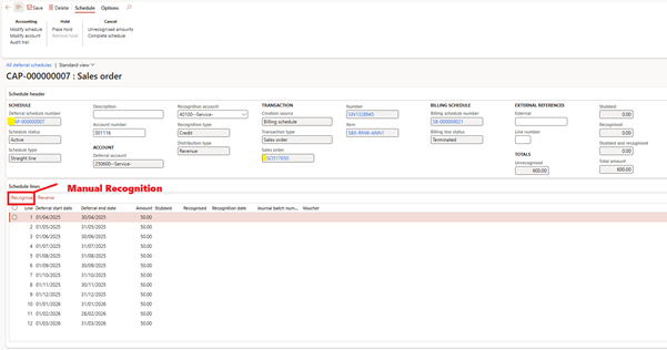 image-112 SB515 β Deferral Schedule Generation and Journal Entry Posting in D365 Subscription Billing