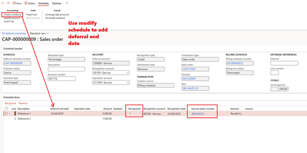 image-115 SB515 β Deferral Schedule Generation and Journal Entry Posting in D365 Subscription Billing