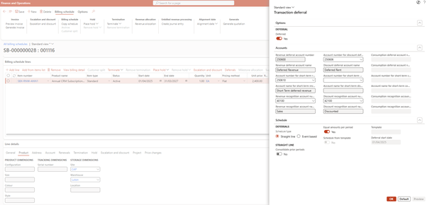 image-120 SB516 β Handling Short-Term and Long-Term Deferred Revenue in D365 Subscription Billing